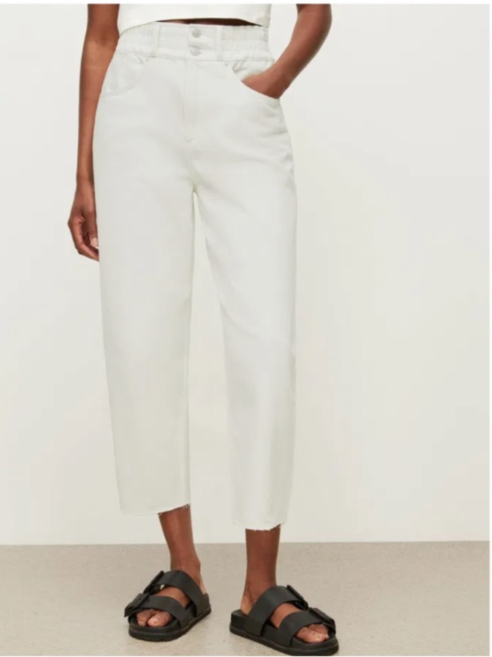 All Saints Hailey High Waisted Straight Jeans in White Size 6